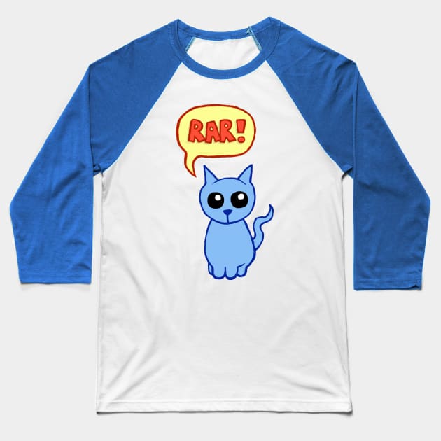 Scary Cat Baseball T-Shirt by MalcolmKirk